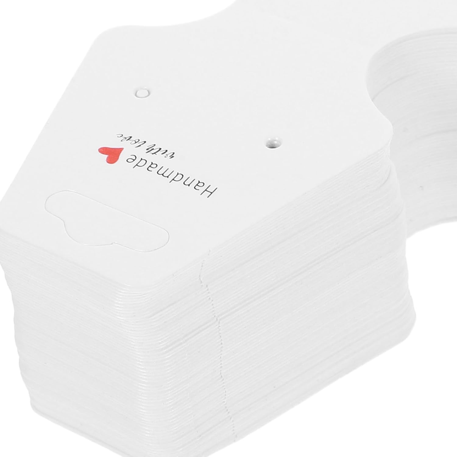 Zerodeko 300pcs White Paper Jewelry Packaging Cards Earring Holder Necklace Display Cards for Jewelry Making and Selling Supplies