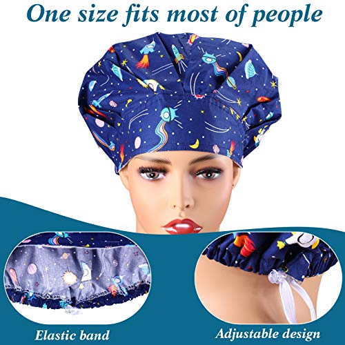 Image of Geyoga 5 Pcs Bouffant Scrub Caps with Buttons