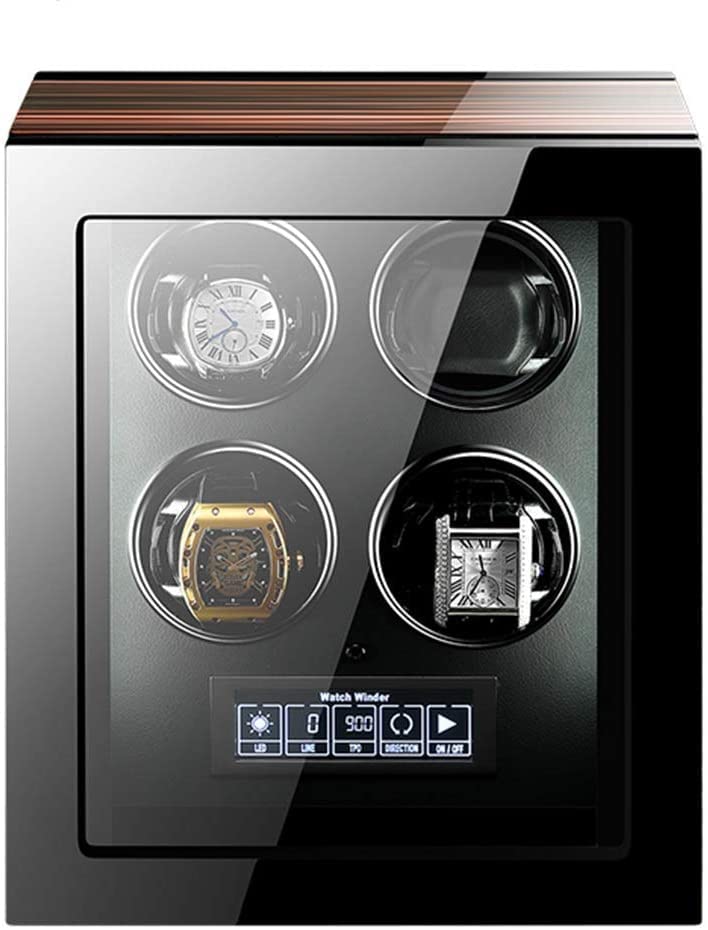 Caja automática para 4 relojes y 6 espacios de almacenamiento