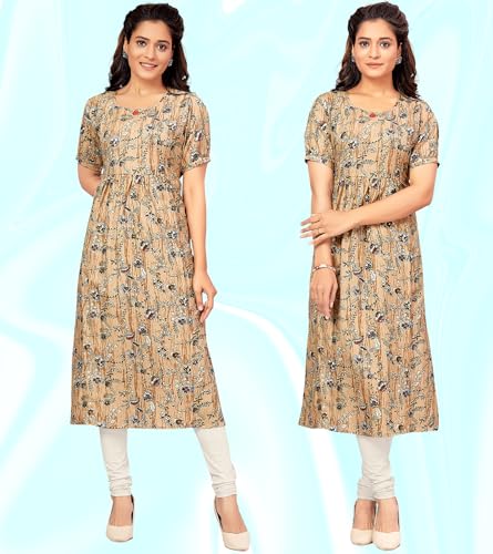 Image of RITIJYA Poly Cotton Straight Feeding Kurtis for Women with Zip | Maternity Kurta for Nursing & Pregnancy