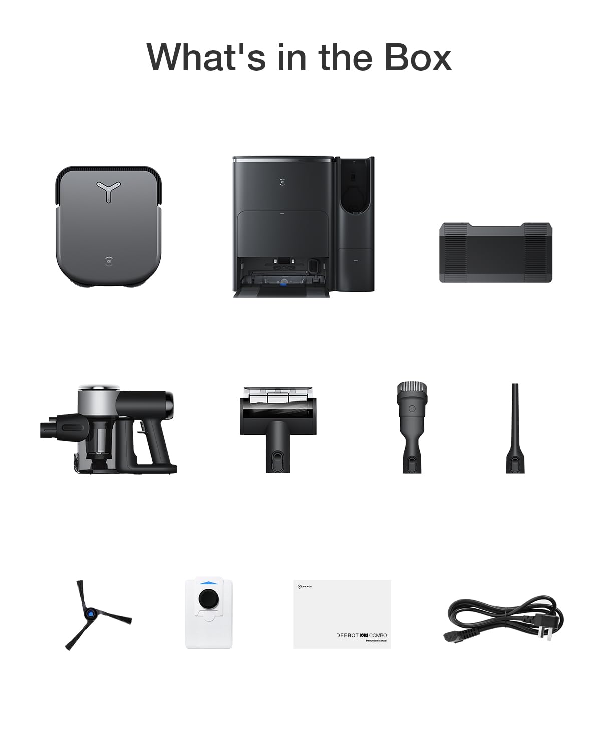 ECOVACS DEEBOT X2 Omni Robot Vacuum and Mop, 8000Pa Suction, 15mm Lift, Omni Station with Hot Water Mop Washing, Self-Emptying, Hot Air Drying, Auto-Refill, Obstacle Avoidance,Black