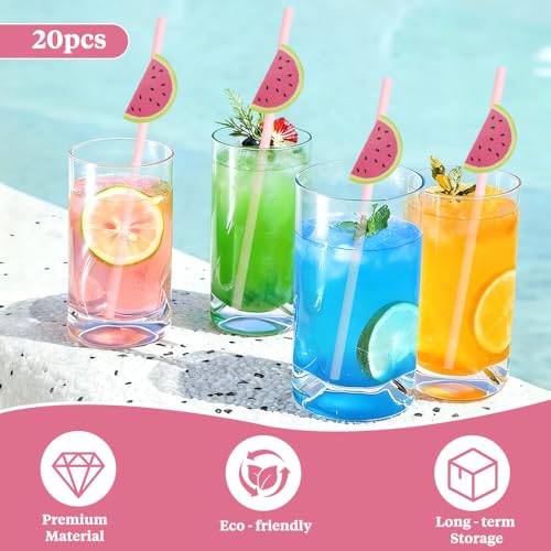 20 pitillos de papel desechables con diseño sandía miniatura 2