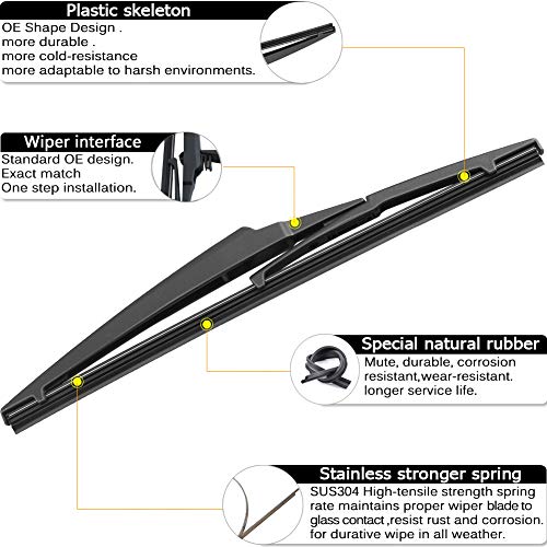 Rear Wiper Arm Blade Set Replacement For RAV4 2000-2012 -Factory OE Style 85242-12090