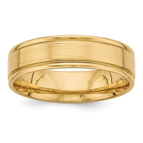 14k Yellow Gold Comfort Fit Unique Wedding Band Ring
