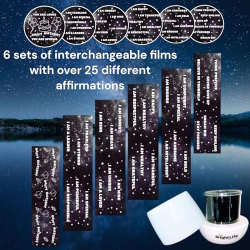 Image of Affirmation Night Light Projector for Kids Boys Girls Light Projector with Daily Affirmations, Interchangeable Films, 360 Degree Rotating Positive Night Light Lamp for Bedroom Party Birthday Gifts