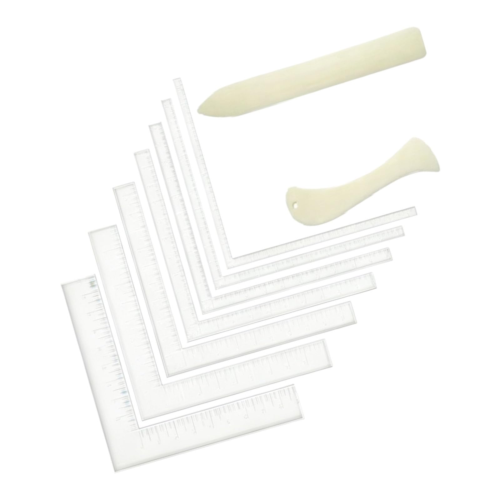 Studio Corner Ruler Set Clear Acrylic Alignment Squares with Scoring Accessories for Cards Wrapping Templates Borders Paper Ruler Corner Alignment Clear Acrylic Scoring Helper Card Making Layout Lines