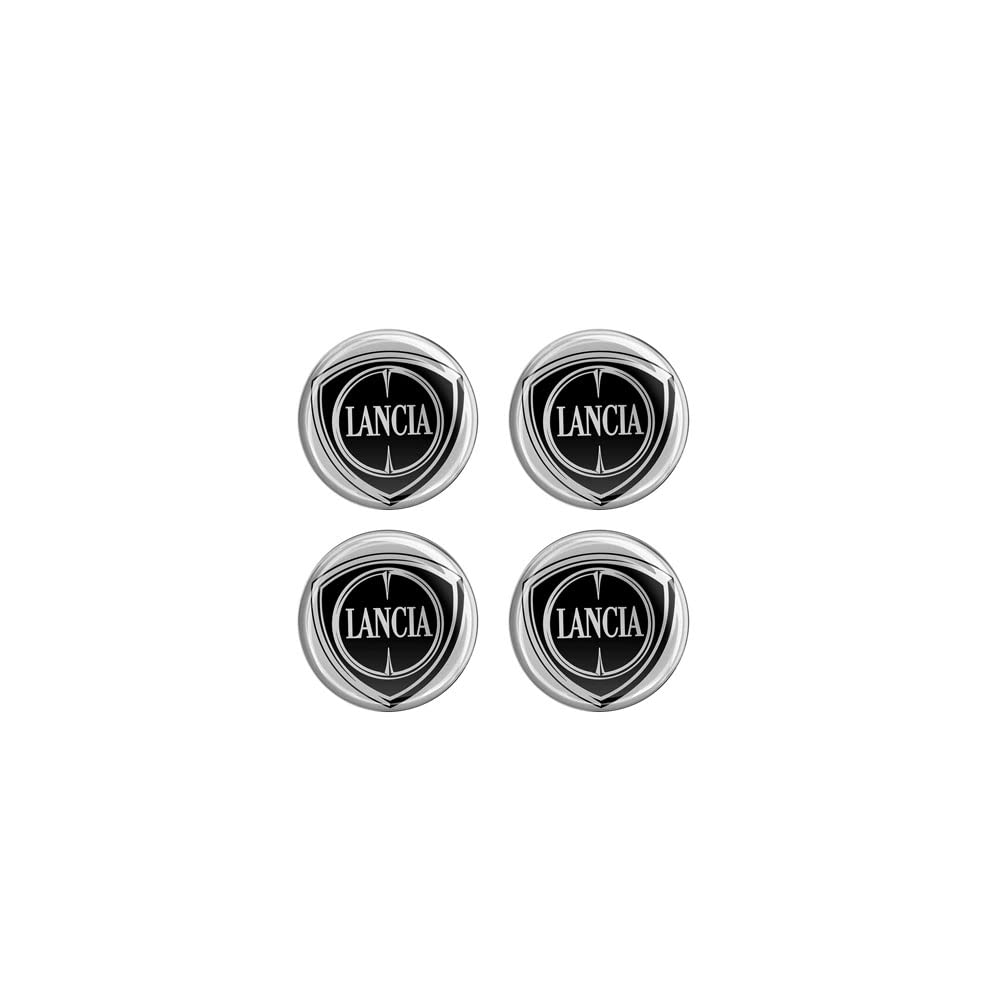 Autocollant 3D Logo Lancia Ypsilon Noir - 58x60mm, Officiel Made In Italy | Pour Calandre Avant, Résine PU