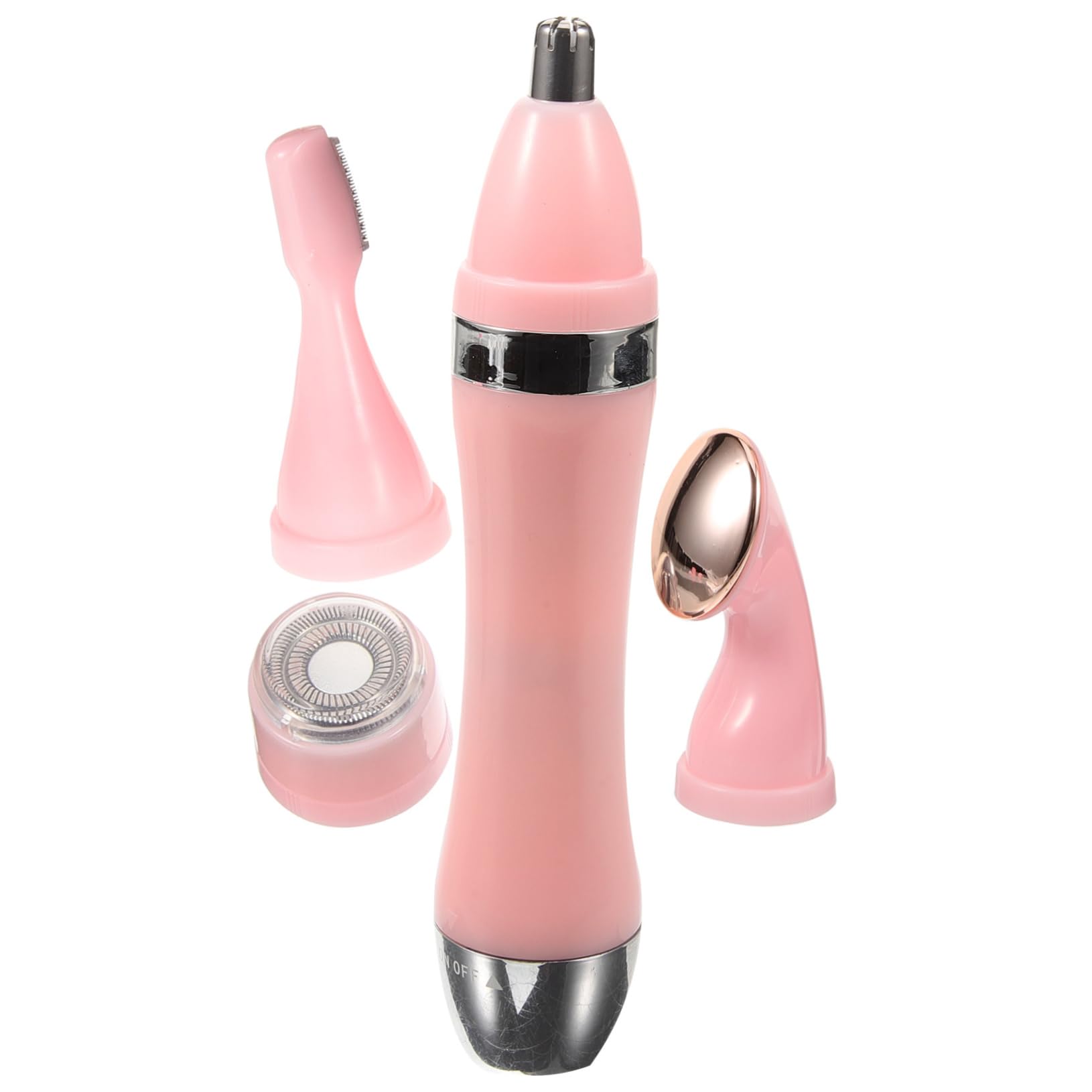 PartyKindom Electric Razor for Women Hair Remover Shaver with Shaving Heads Cordless Design for Precise Trimming and Cleansing Battery Operated Beauty Tool