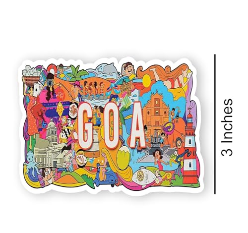 Image of Goa Acrylic Fridge Magnet - UV Texture Printed, Stylish Multicolor Magnet for Fridge, Wardrobe & Metal Surfaces, Pack of 1 (Goa)