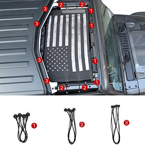 Voodonala For Jeep Jl Sunshade Mesh Sun Shade Bikini Top For 2018-2022 Jeep Wrangler Jl Jlu 2/4 Door & 2020 Gladiator Jt, Flag #TOP1