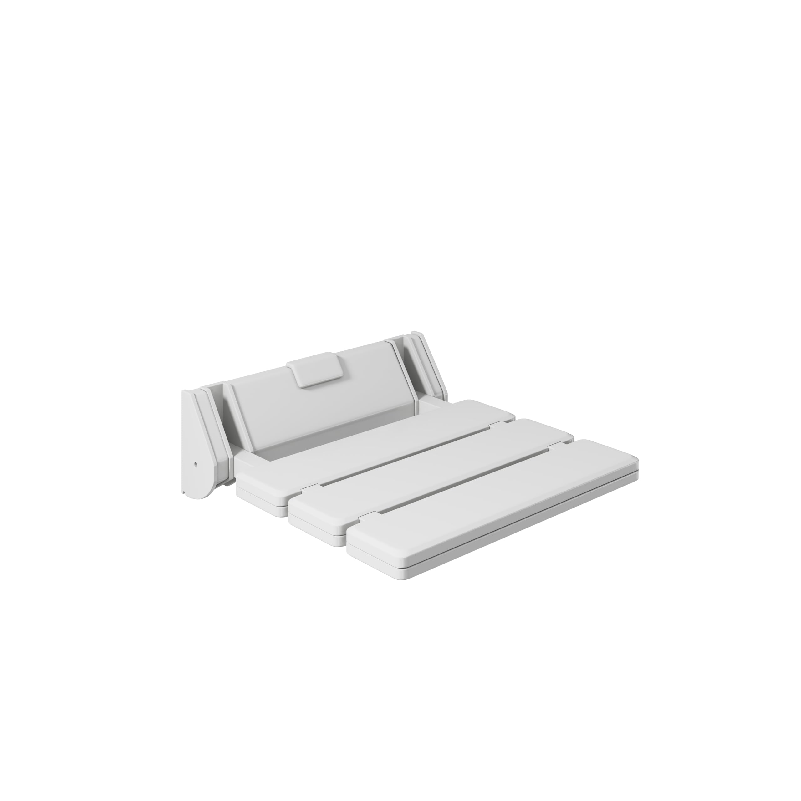 Flode Wall Mounted Shower Seat – Gloss White Folding Shower Chair Space Saving Bathroom Seat for Disabled Elderly & Accessible Wet Rooms