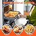 Air Fryer Pans for Oven, Oven Air Fryer Basket and Tray with Cooking Guide & 30 PCS Parchment Papers, DEGOVIN Crisper Tray Non-stick Stainless Steel Air Fry Pans for Convection Oven(15.8