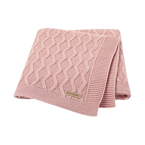 mimixiong Mantas de bebé 100% algodón de punto suave, 80 x 100 cm Cochecito (rosa) Cover