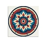 Jubonexis Indigene Webmotive auf Leinwand, Wandkunst, Poster, Gemälde, ästhetisches Bild für Wohnzimmer, Bauernhaus-Dekoration, 40 x 40 cm