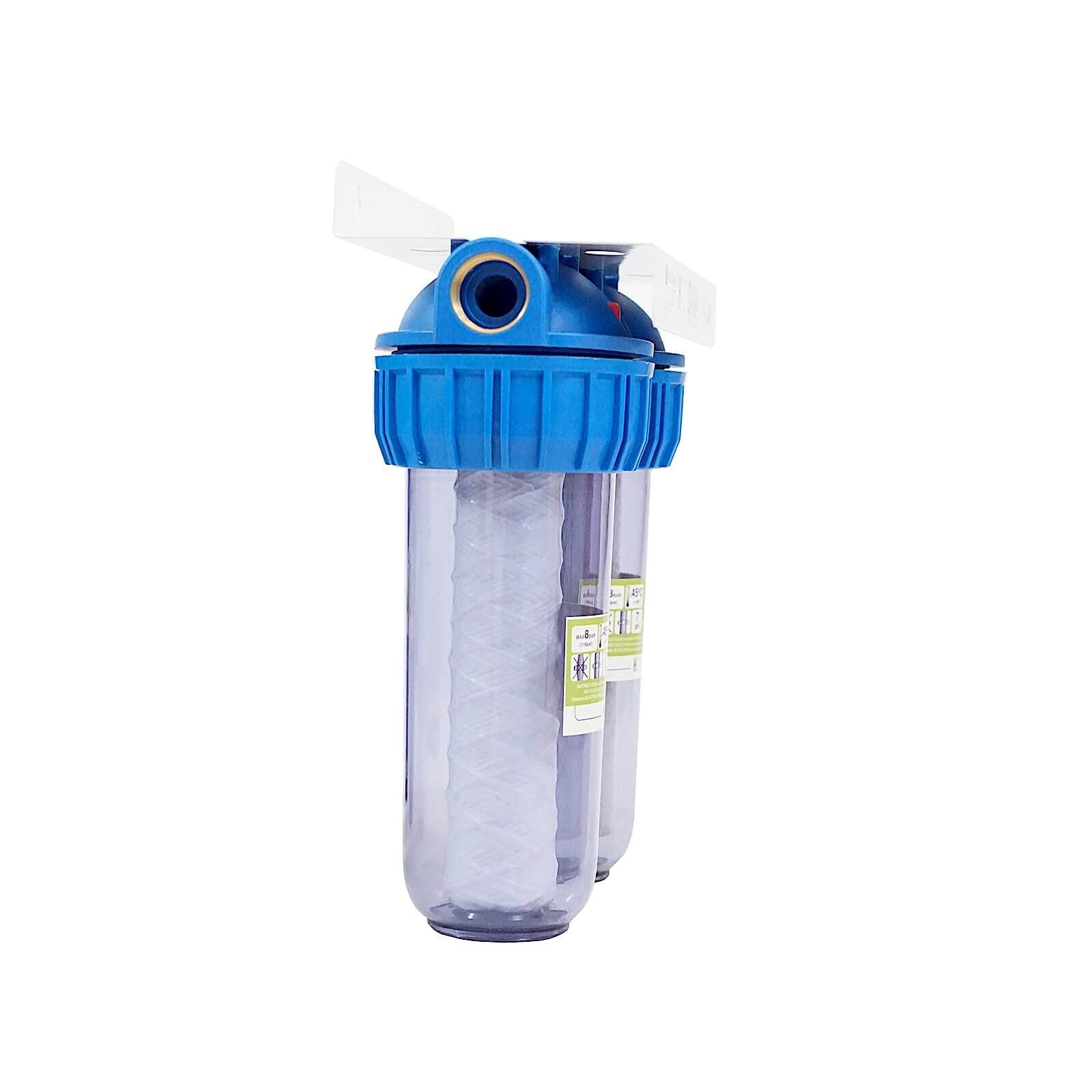 A-CLASS 10" Doppelfilter Wasserfilter Vorfilter Schmutzfilter System Pumpen Hauswasserwerke 4000 L/h 1/2" Zoll