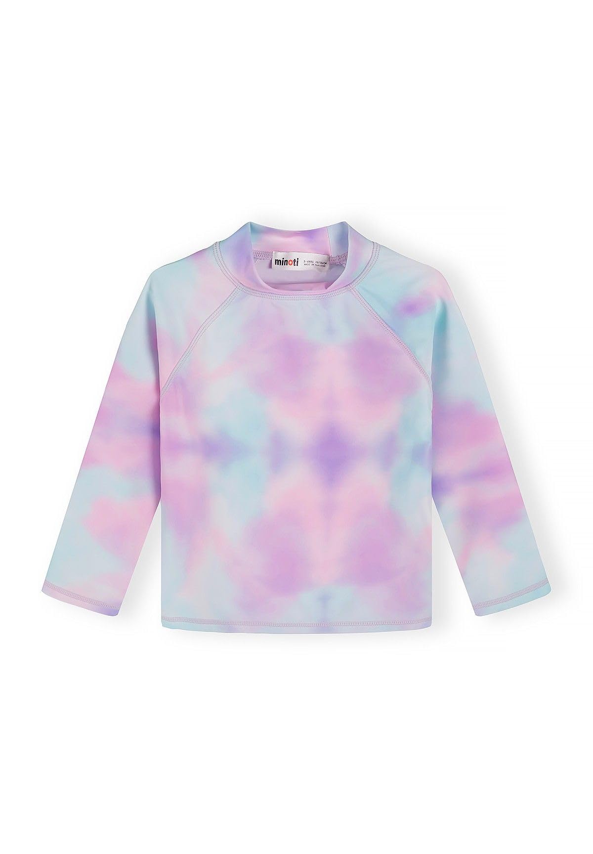 Minoti Mädchen UV Schutz Langarm Schnell Trocken Shirt Kinder Rash Guard mit Spandex Tie-Dye