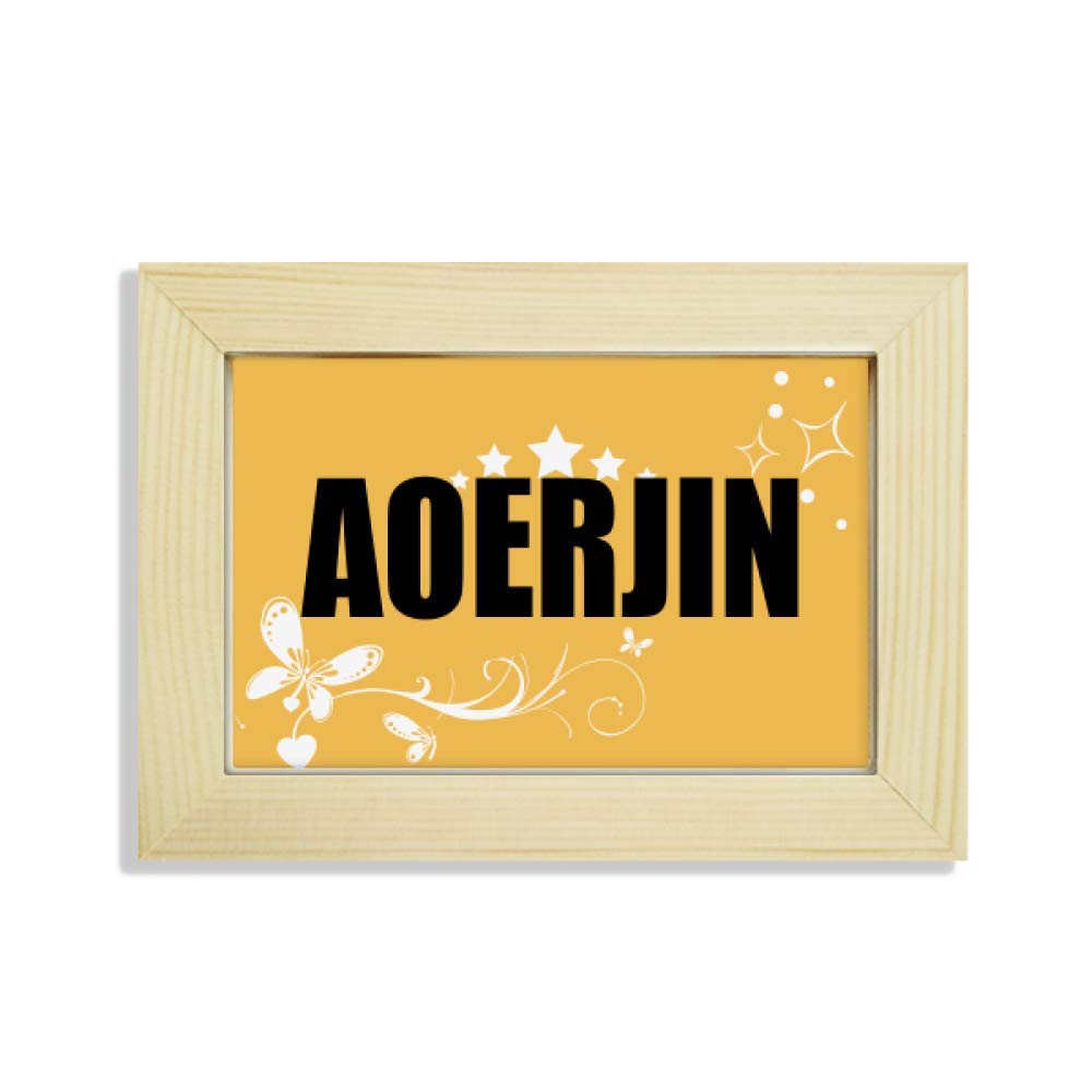 Escritorio de madera Aoerjin Cuba City con marco de fotos de flores y pintura elegante