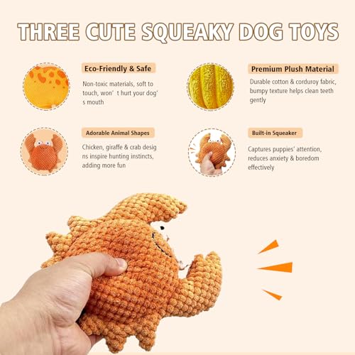 3 juguetes de peluche para perro, divertido y duradero miniatura 2