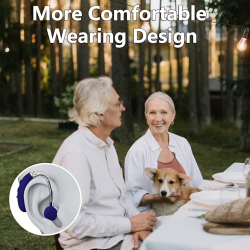 Rechargeable Hearing Aids for Seniors with Noise Cancelling, Hearing Amplifiers for Adults with Severe Hearing Loss, Sound amplifier with Volume Control(Blue) - Image 5