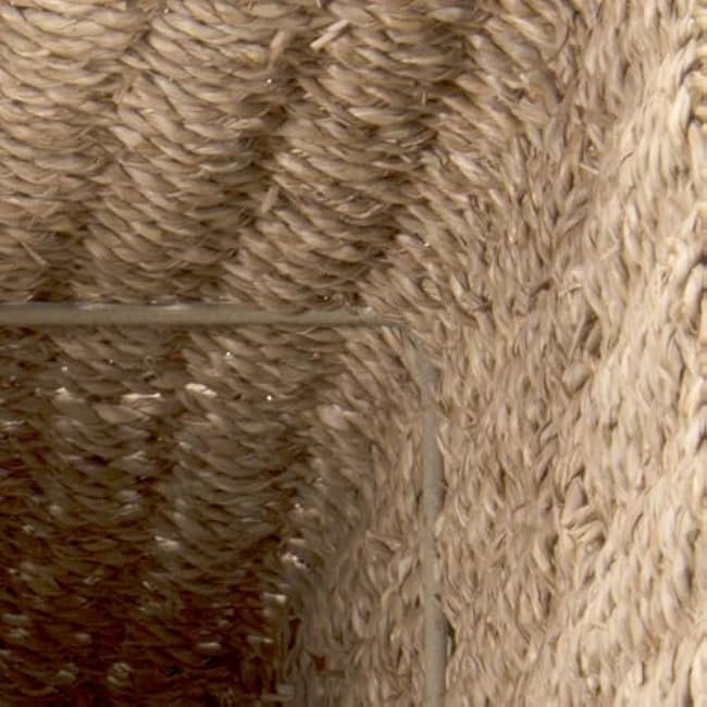 Household Essentials Wicker Stair Basket with Handles, Handwoven Seagrass, Sits on Two Stairs, Lightweight,