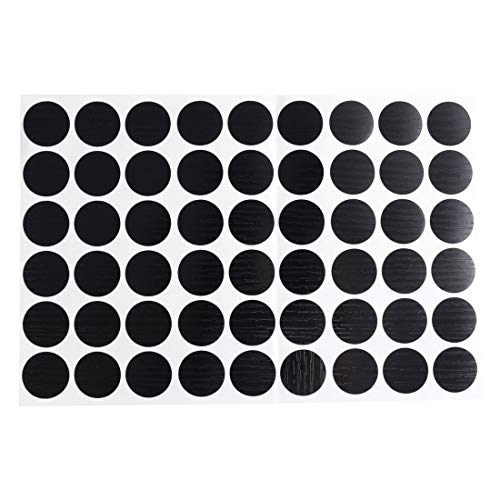 Image of uxcell Furniture Desk Table Self-Adhesive Screw Hole Covers Stickers 54 in 1 Black