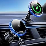 【新登場】Qi2 Magsafe 車載ホルダー ワイヤレス充電 車 スマホスタンド マグセーフ車載充電器 スマホホルダー 車 充電 15W 急速充電 エアコンルーバー/ダッシュボード式 360度回転 カー用品 iPhone 17/16/15/14/13/12 シリーズ対応 iOS 26バージョンと多車種が対応 取付簡単 日本語説明書