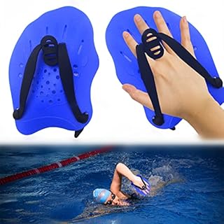 1 Pair Hand Paddles for Swimming Swim Paddles with Adjustable Straps Power Strength Training Aid Pool Exercise Equipment Accessories for Adults Kids Children Unisex
