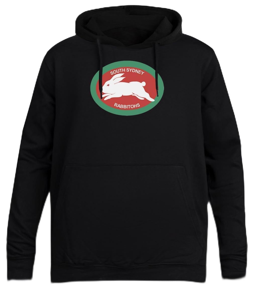 South Rabbitohs Felpa Con Cappuccio Nera Unisex Pullover Senza Genere