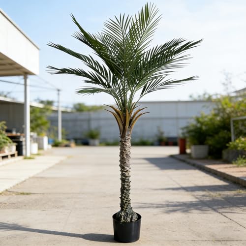 Image of Artificial Palm Tree 5Ft UV Rated Faux Tropical Palm Plant for Home Decor