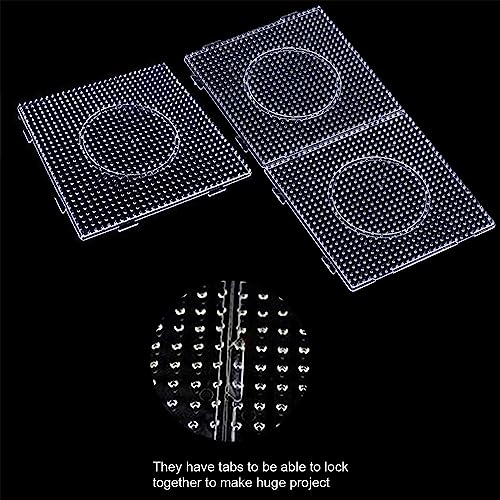 4Pcs 5Mm Large Square Fuse Bead Nail Board Board Tray Equipped With 5 Ironing Sheets, 1 Tweezers, 6 Bead Boards Of Different Shapes, 10 Color Cards, 2 Keychains, 2 Lifting Ropes, For Children's Diy #TOP1