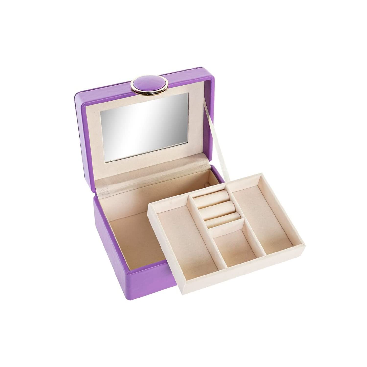 Boîte à bijoux en bois MDF et PU lilas DKD Home Decor d'exception