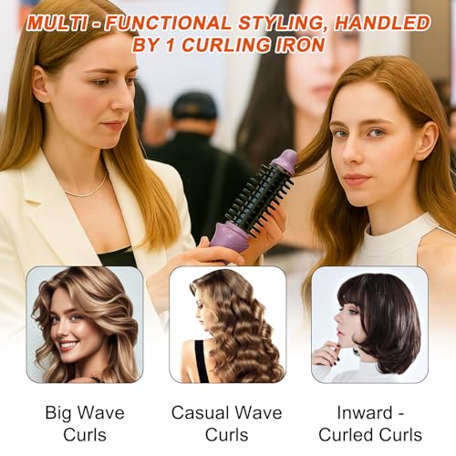 Rundbürste Elektrisch - Kabellose Stylingbürsten, Mini Reise Hot Brush, Akku Haarbürste Elektrisch, Kabellose Glätteisen Haarglätter Glättbürste Hair Straightener