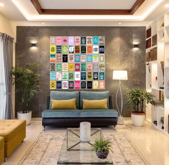 Image of Pack of 54 Women Empowerment Wall Collage Kit Posters - 4 x 6 Inches Wall Decor Poster - Wall Art For Bedroom, Living room, Office - 1 Tissue Tape