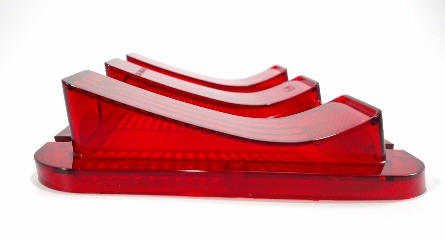 Performance PFM-160045 Tail Light Brake Lamp Stop Lens, Left, Right, Rear, All Red, Set of 2 for 1967 1968 Ford Mustang