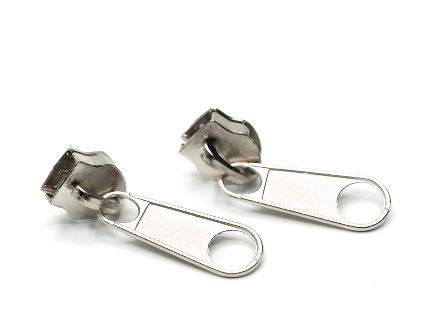 Boucles d'oreilles fermeture éclair argent Miniblings 55mm rondes faites main - 6