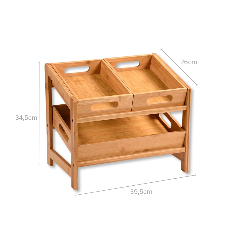 Kesper | regał kuchenny, materiał: bambus, wymiary: 39,5 x 26 x 35,5 cm, kolor: brązowy | 58851 13