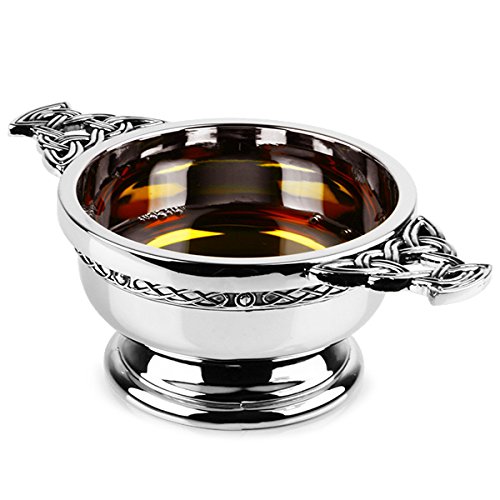 Chrome Plated Quaich Bowl Scottish Quaich Cup, Gaelic Quaich, Highland