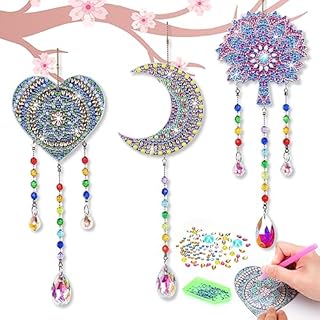 Tateangnik Diamond Painting Craft Gifts for 6-12 Year Old Girls Kids: DIY Diamond Paint by Number Wind Chimes Crafts for Kids Age 5-10, Gem Art Wind Chime for 6 7 8 9 Year Olds Girls Boys