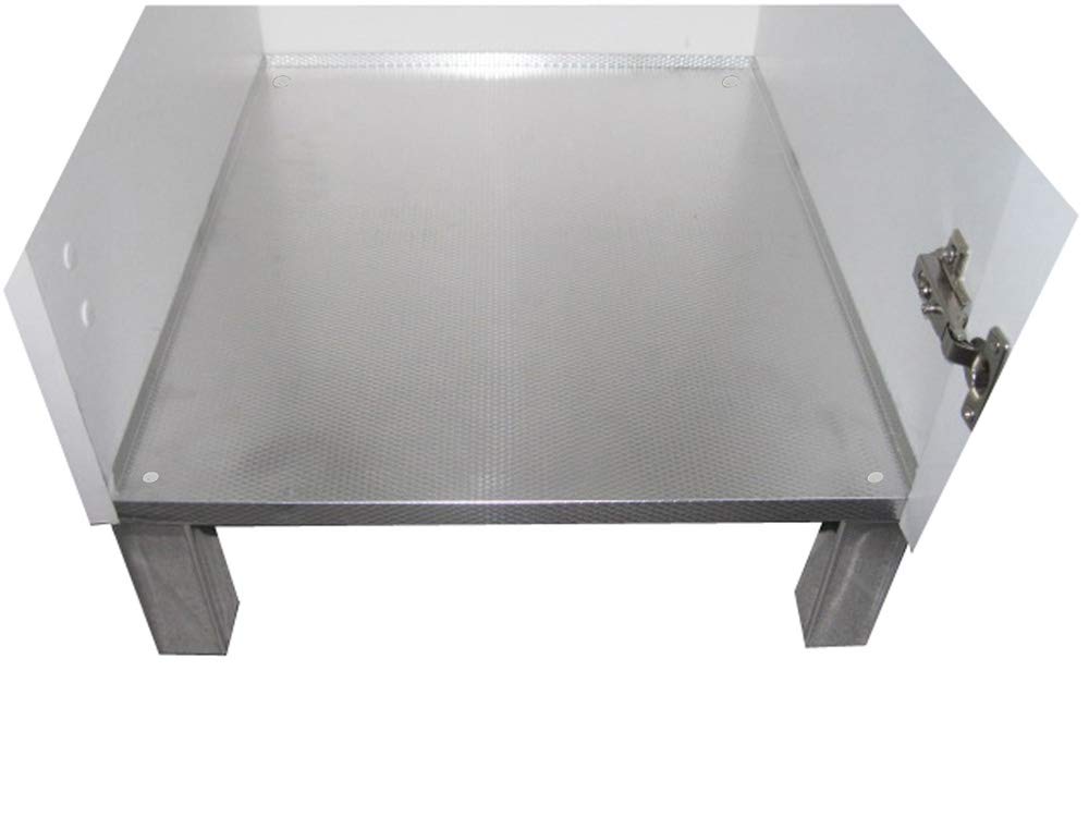 MaMa Store ATENALAV Mobile Lavatoio-Lavapanni Bianco in Metacrilato con ASSE in Legno e gocciolatoio in Alluminio, L.60 x P.50 X H. 86.5 cm