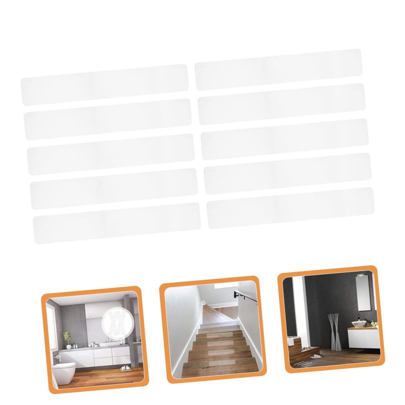 Tiras Antideslizantes Transparentes 10 Uds 15x61 Cm para Escaleras y Ducha Cinta de Seguridad Peva Autoadhesiva Antideslizante para Suelo Protección para Baño y Hogar