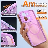 Jshru für Xiaomi Redmi 15C 4G/5G Hülle mit 2 Stück HD-Schutzfolie,Kompatibel mit Magsafe Magnetisch Handyhülle,Poco C85 4G Militär Stoßfest Schutzhülle Mattierte Case für Redmi 15C,Rosa – Ansicht 5