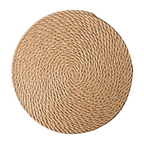 Decdeal Woven Placemats 5 inch Round Braided Placemat for Dining Table Heat Resistant-Slid Jute Mats Table Mat for Dish Plate Pot Teapot