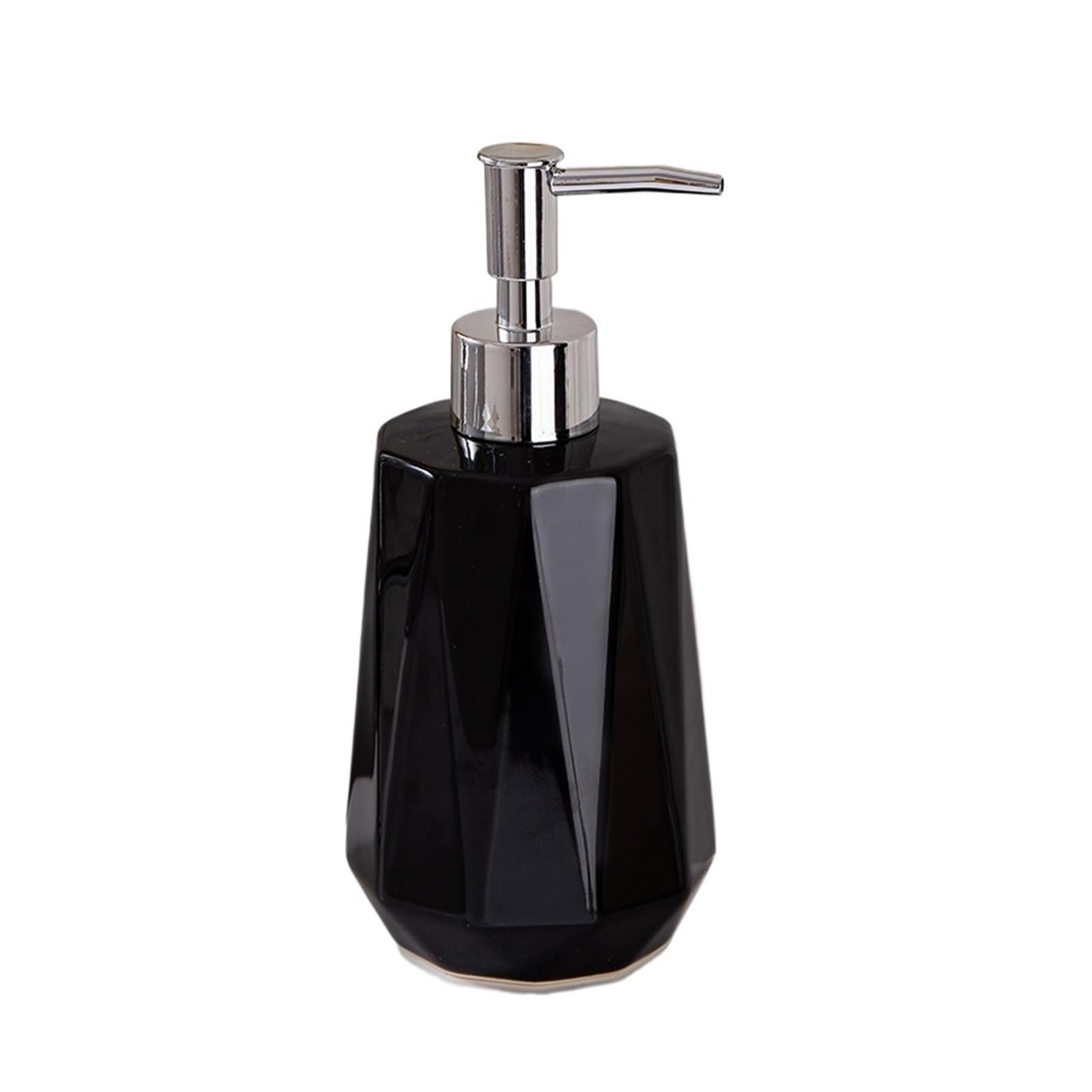 Soap Dispenser Ceramic Lotion Bottle Hotel Shampoo Shower Gel 430ML Household Pressing Soap Dispenser(Black)
