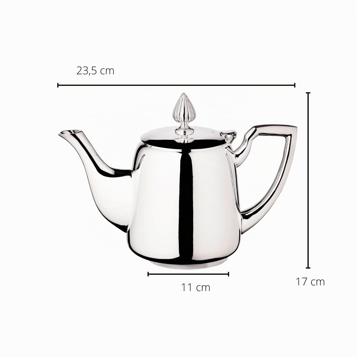 EDZARD Teekanne Cimba (für 850 ml) schwerversilbert - Kanne für Tee, Kaffeekanne, Höhe 16 cm, Breite 11 cm, Länge 23 cm, 0.85 Liter