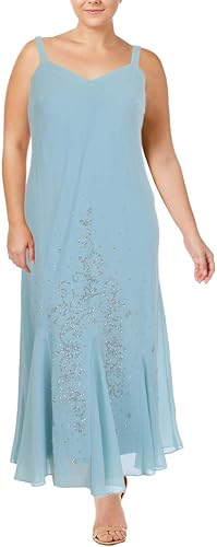 Miniatura 2 de R&M Richards - Vestido de gasa con cuentas para mujer