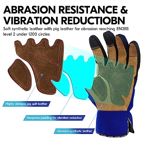 Vgo... 1Pair Cut Resistant Work Gloves,Cut Proof Gloves for Men ANSI Level 5 Cut Resistant Gloves - Image 4