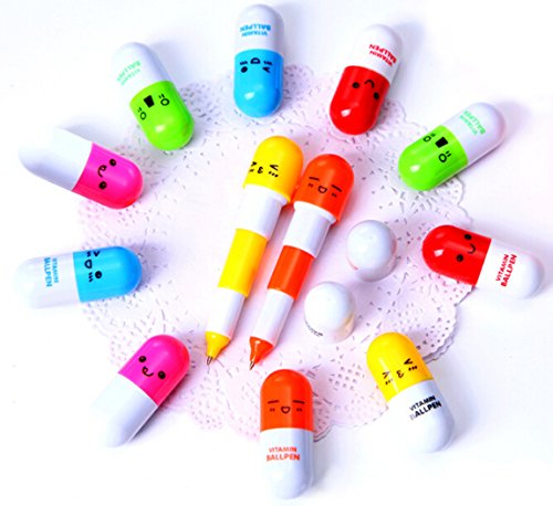 Bokit 24pcs/lot Vitamin Pen, Ballpoint Pen, Vitamin Pill, Novelty Pen, Size12x2.4cm, Gift Pen,multicolor - Thumbnail 4