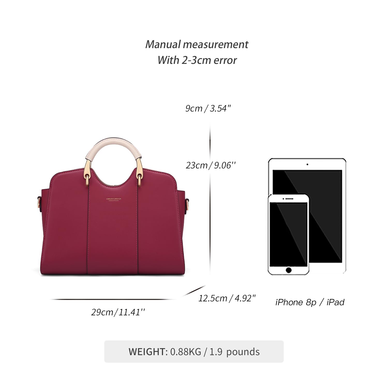 Borsa a mano da donna in pelle, elegante borsa a tracolla – con manico retrò e tracolla – tutti i giorni alla moda lavoro città