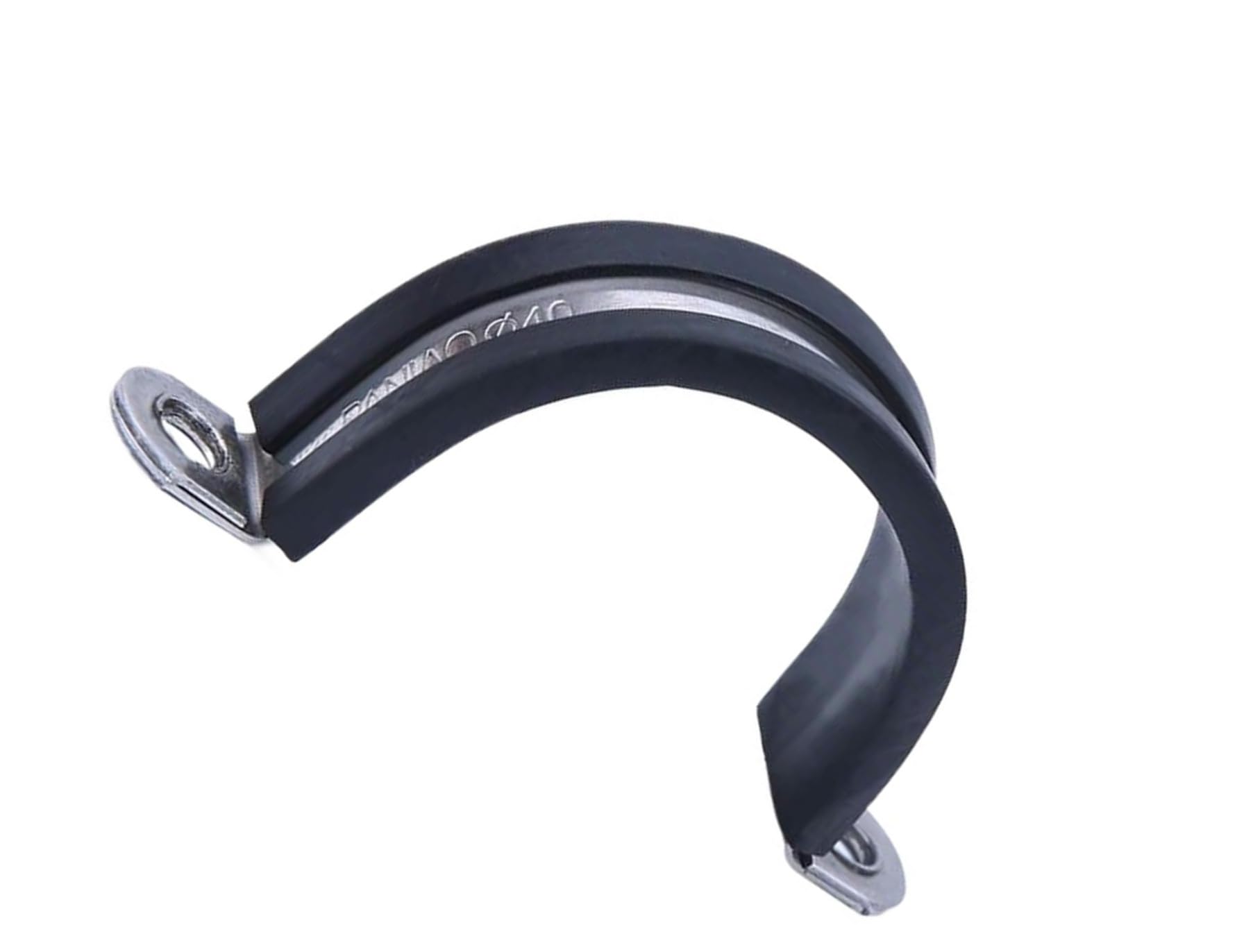 10pcs Rubber Lined U Clips - 304 Stainless Steel Cable Mounting Hose Pipe Clamp, 15mm Band Width, 6.4mm Hole Diameter(28mm)