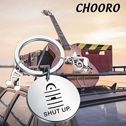 CHOORO Music Teacher Gift Choir Director Gift Orchestra Conductor Gift Shut Up Keychain Music Note Charm Jewelry4